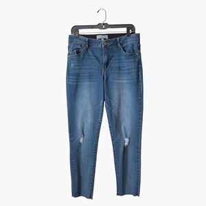 Wit & Wisdom Skinny Jeans Women’s Size 10 Blue Stretch Raw Hem Comfort Waist